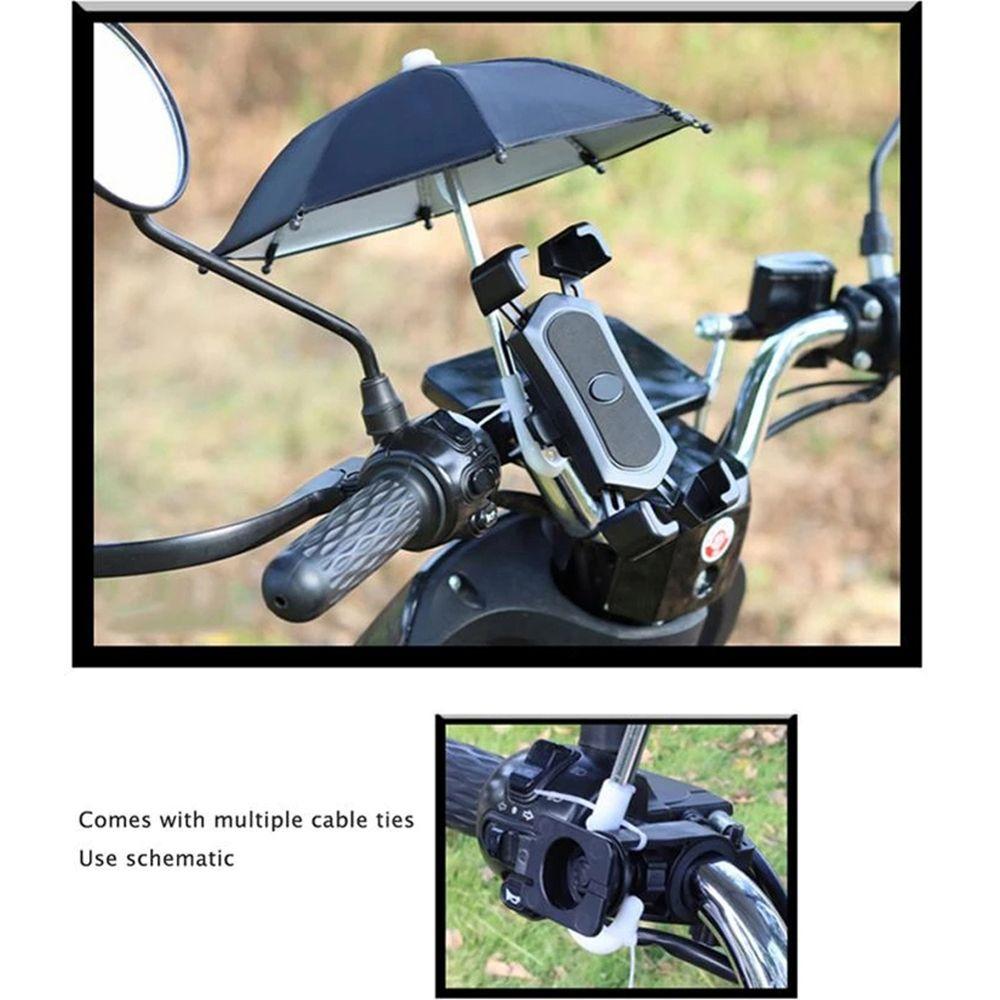 Polyester Novelty Sunshade Umbrella Bicycle Phone Holder Mini Umbrella Motorcycle Phone Holder