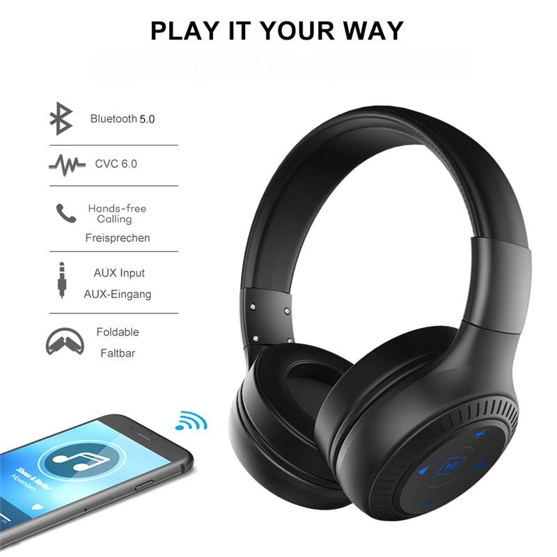 B20 Headphones Wireless Headset Bluetooth 5.0 HIFI Sound with 30mm Loudspeaker Music Stereo for Phone