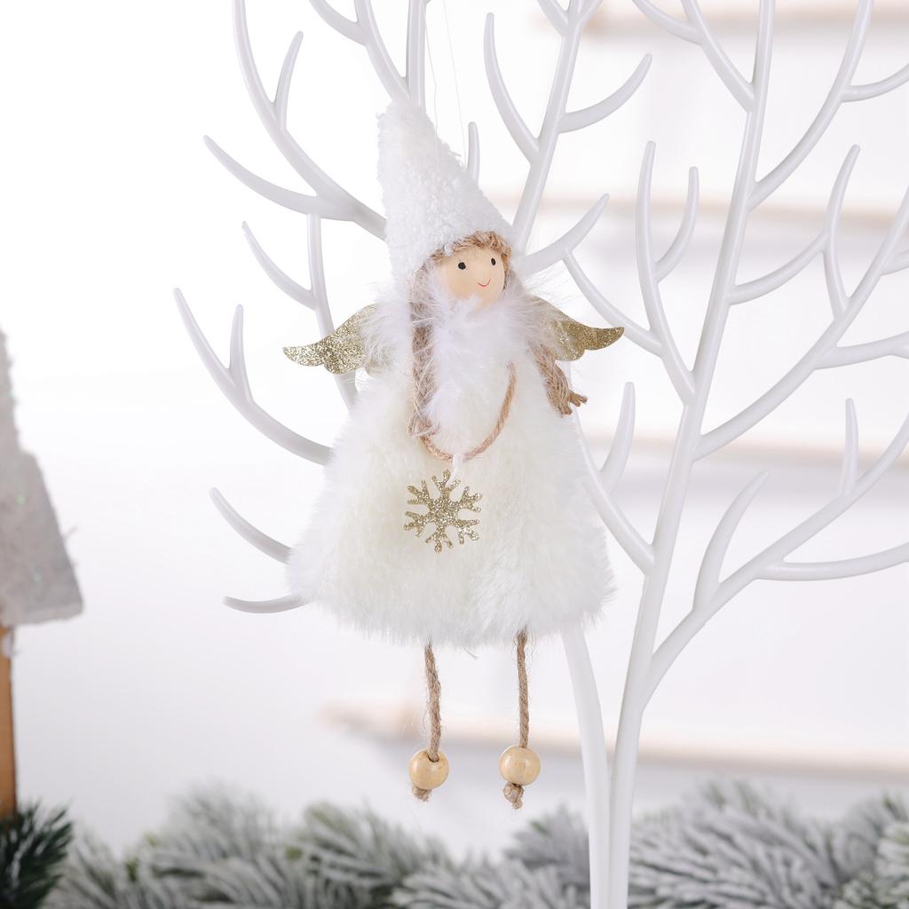 Lovely Christmas Angel Plush Doll Hanging Pendant Christmas Decoration for Home Christmas Tree Decorations Xmas New Year Gifts