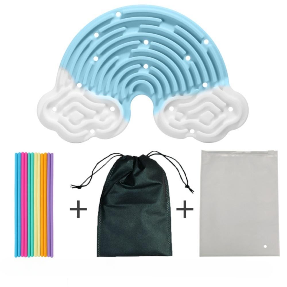 12 Strings Sensory Activity Board Silicone Rainbow Sensory Toys New Fidget Toy Kids Adults