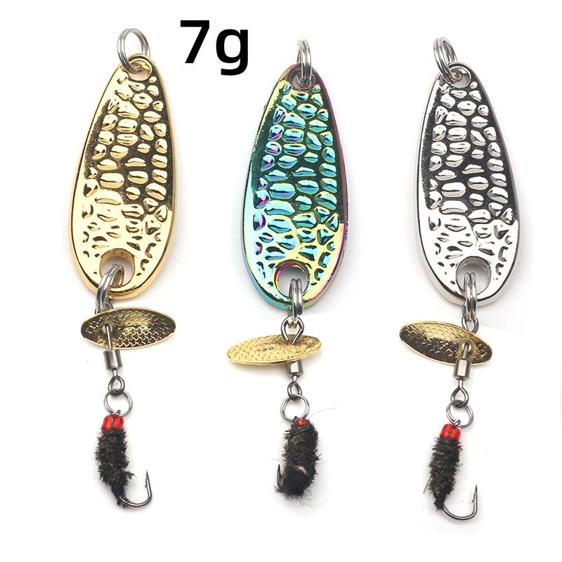3 шт./лот, длинная литая приманка с блестками, приманка из скорлупы арахиса, имитация металлической ложки, рыболовные приманки, спиннер для рыбалки нахлыстом