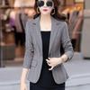 Блейзер на одной пуговице, женская куртка, приталенный офисный женский пиджак, пальто, шикарная клетчатая верхняя одежда, женские куртки с карманами, модные топы