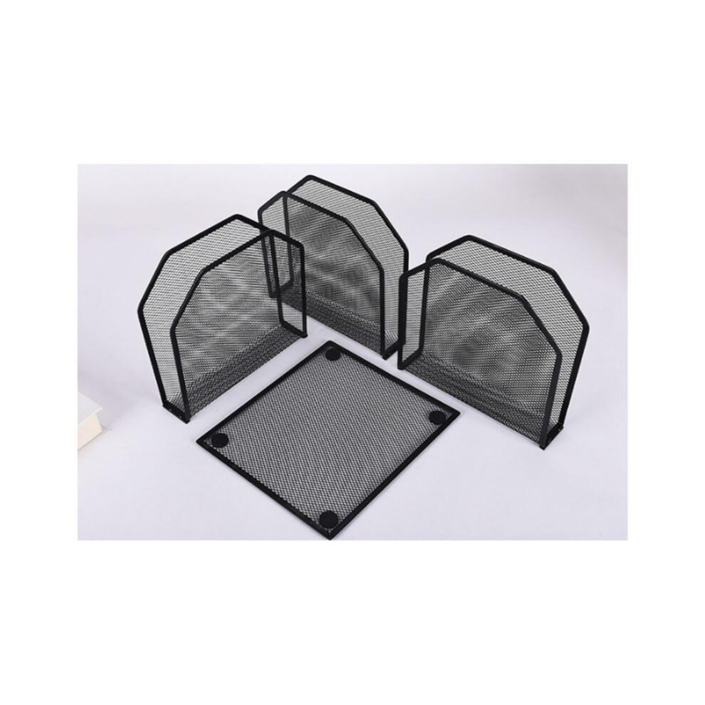 Metal 7-Section File Folder Organizer for Desk Vertical Office File Holder Duty Mesh Document Sorter for Books, Binder