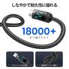 Toocki Usb C Cable 2M 100W Black PD/QC Compatible Type C Cable Fast Charging Equipped with LED Display Type-c Nylon Knitting Data Transfer Phone