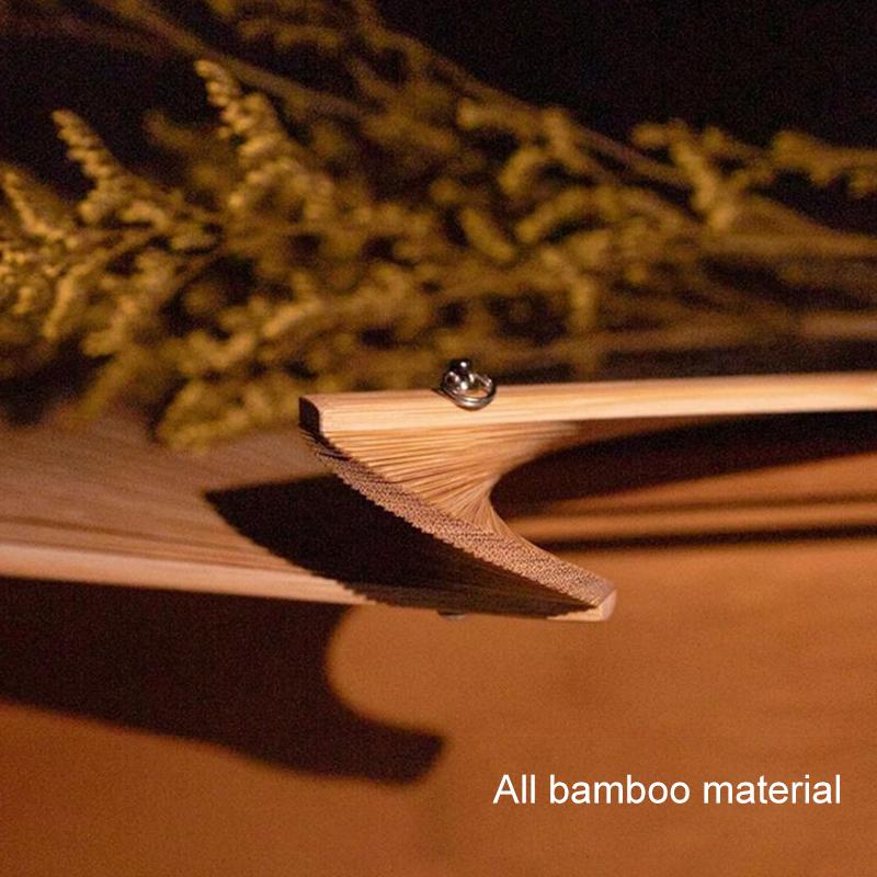 1Pc Folding Fan Handmade With Tassels Handcraft New Year's Gift Vintage Bamboo Chinese Style Solid Color