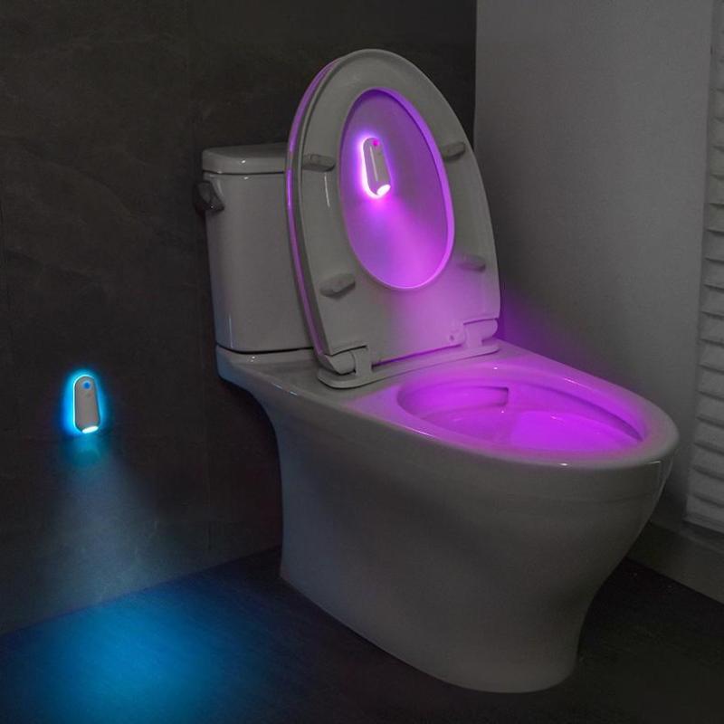 Led Toilet Motion Sensor Light 2In1 Rgb Night Light Rechargeable 8 Light Modes Waterproof Lamp For Toilet Corridor Step Lighting