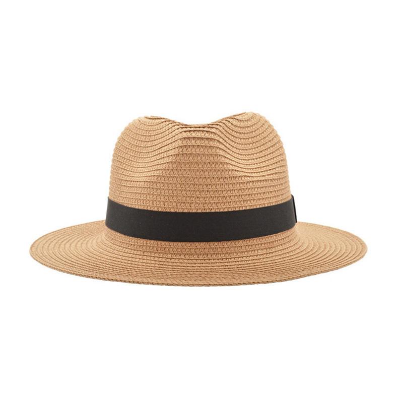 Мужская и женская фетровая шляпа в стиле панамы из сминаемой соломы, летняя шляпа