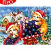 5D Diamond Embroidery Cat Cross Stitch New Arrival Diamond Painting Animal Mosaic Winter Rhinestone Kit Christmas Gift