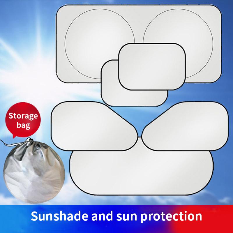 6PCS Car Sunshade Front And Rear Windshields Privacy Windows Sun Protection   Thermal Insulation Sunshades Car Accessories