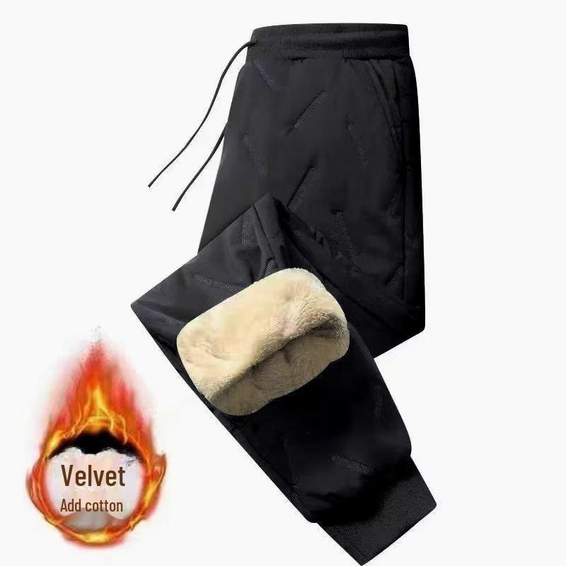 Men's Plus Size Thickened Fleece Cotton Winter Pants - Warm, Trendy, and Casual