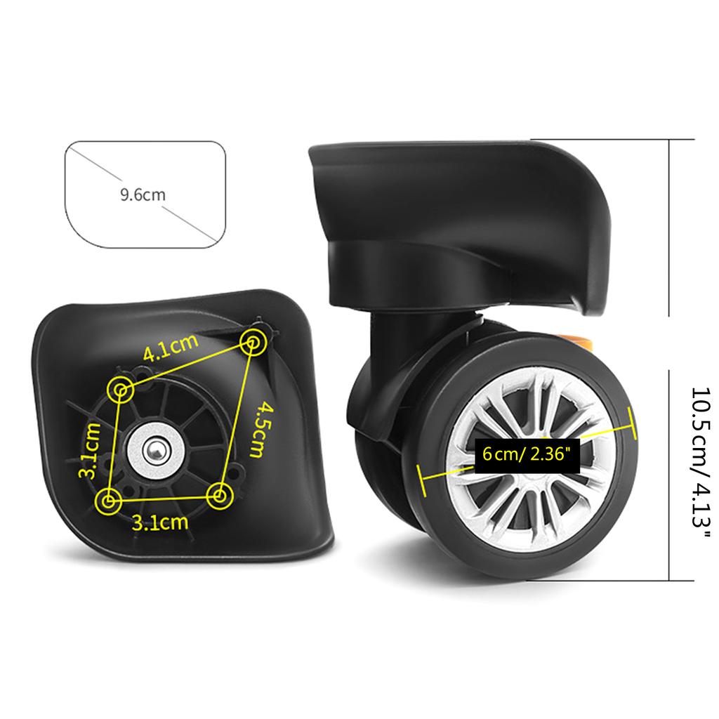 2 шт. сменные роликовые колеса для тележки, сверхпрочные роликовые колеса для багажной коробки, чемодана, поворотные на 360 градусов, бесшумные колеса