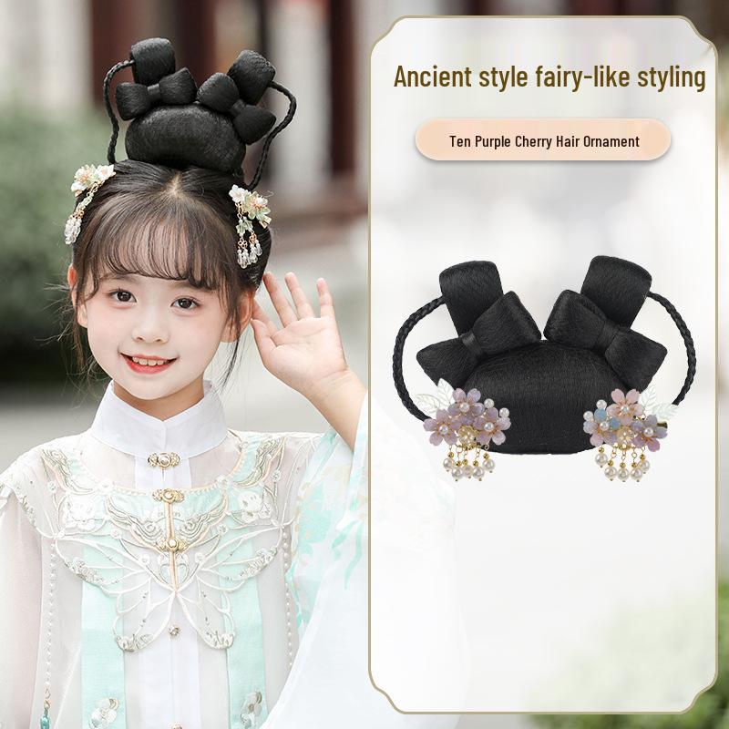 Mid-Autumn Festival Tang-Style Cute Jade Rabbit Hanfu Wig Bun