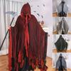 Christmas Velvet Halloween Grim Reaper Cloak Long Hooded Cape Unisex for Devil Witch Wizard Christmas Cosplay Red Death Cloak