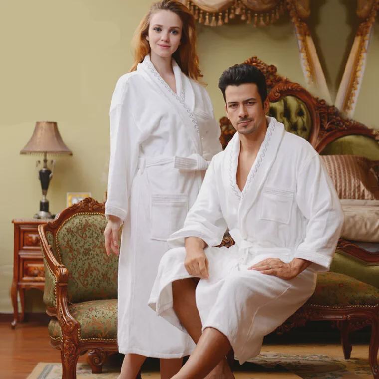 Роскошный халат из хлопкового бархата — плотный, можно стирать, подходит для пятизвездочных отелей и гостевых домов