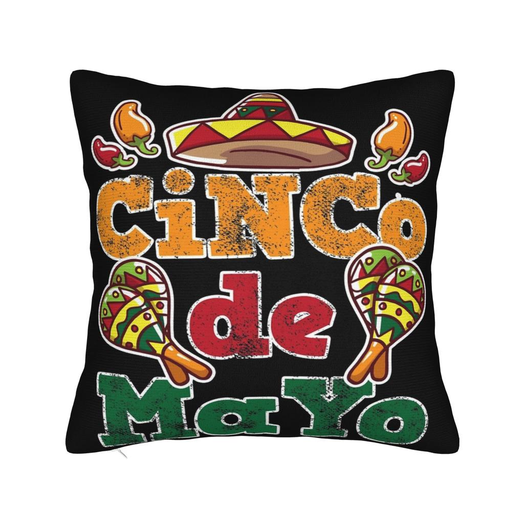 Decorative Pillowcase Cinco De Mayo Accessories Bedroom Pillow Case Cover Square Multi-Size