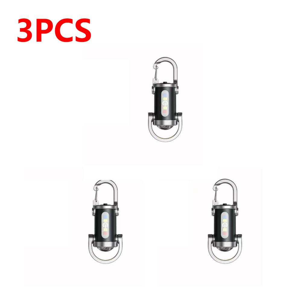 1-5 шт. Мощный светодиодный фонарик-брелок COB, перезаряжаемый через USB, карманный фонарик с подвеской, водонепроницаемый брелок для кемпинга, прогулок
