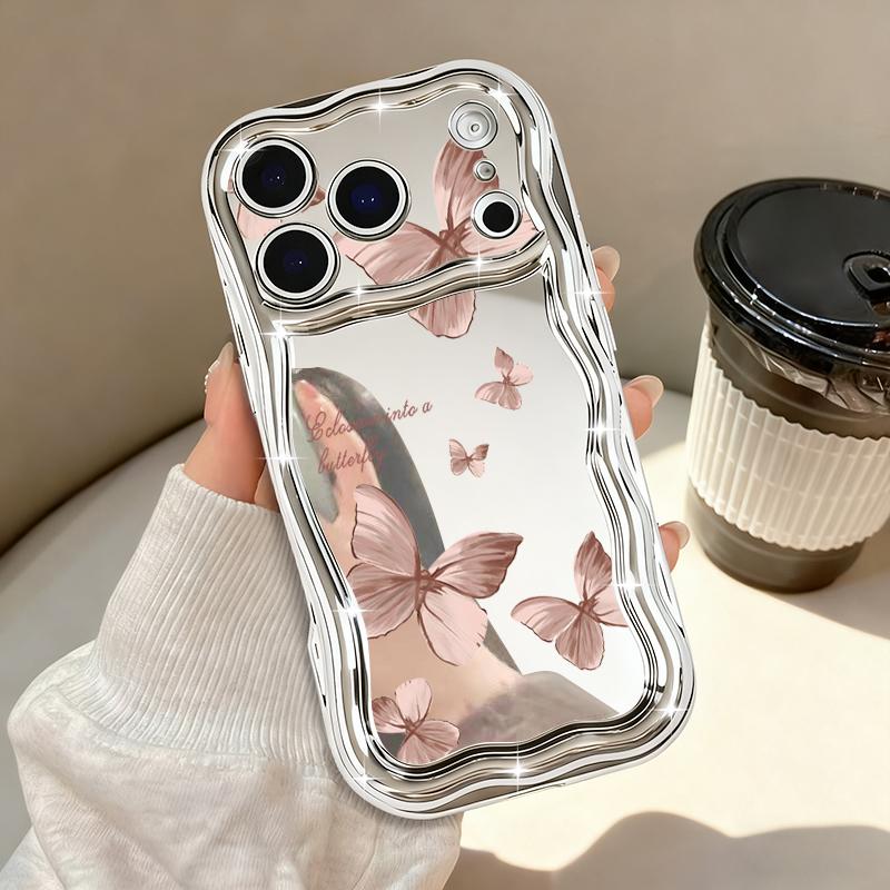 Colorful Butterfly Phone Case For iPhone 17 Pro Max Air 16e 16 15 14 13 Pro Max 12 11 Shockproof Luxury Plating Soft TPU Cover