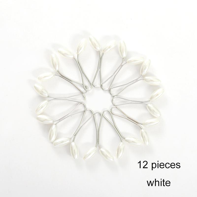 12pcs/lot Anti Slip Brooch Headscarf Shawl Scarf Lady Muslim Fixed Pins Scarf Hijab Clips Pearl Stylish Brooch for Women