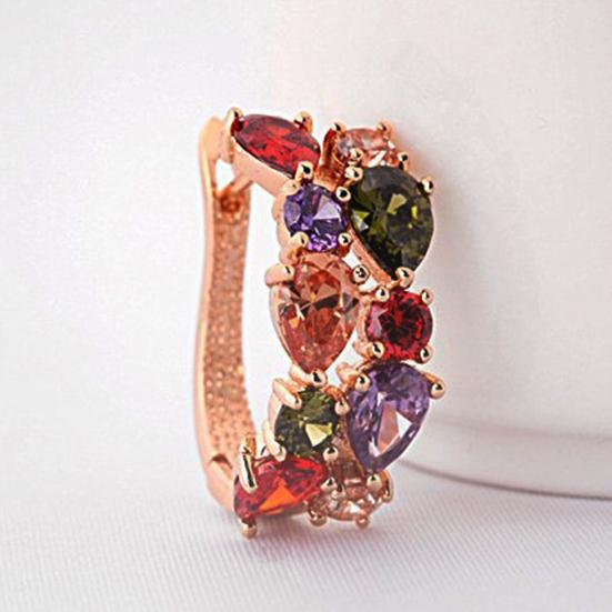 1 пара женских модных серег с цветным цирконием, аксессуар-обруч