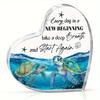 Blue Marine Life Acrylic Desktop Decoration - Perfect Birthday or Exchange Gift - Unique Turtle Design