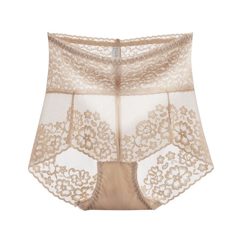 Sexy Large Underwear for Women's Ice Silk Traceless Breathable High Rise Sports Lace Panel Women's Triangle Pants