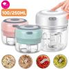100ml/250ml/Set Electric Mini Garlic Masher Chopper Wireless Portable Meat Chopper Seasoning&Spice Food Choppers for Garlic Vege Salad Pepper