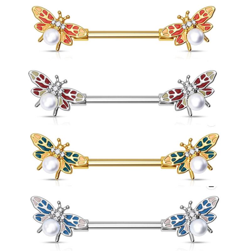 European & American Fashion Bee Angel Wings Nipple & Tongue Studs
