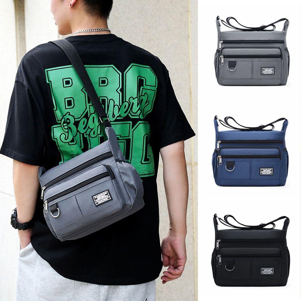 Водонепроницаемая мужская деловая сумка с несколькими карманами из ткани Оксфорд, модная мужская сумка через плечо, мужская