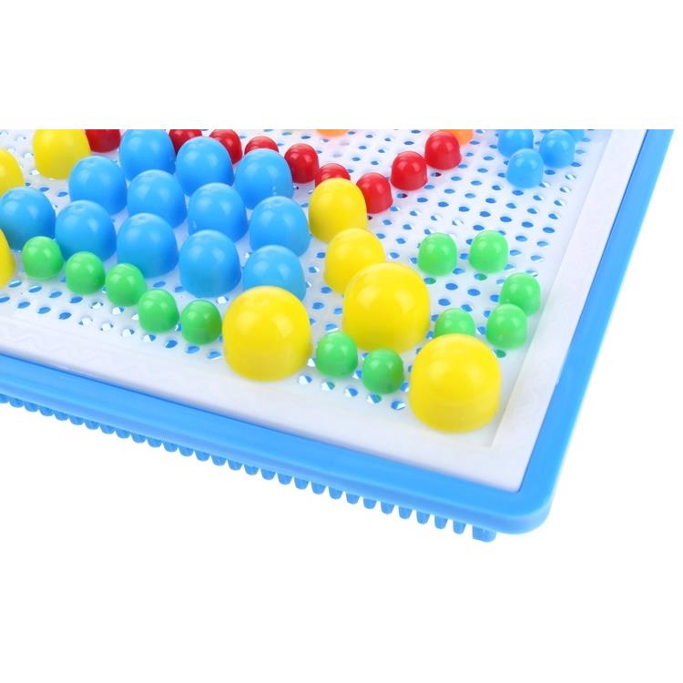 Button Puzzle Mosaic Puzzle Mushrooms Pushpins in a Montessori Suitcase