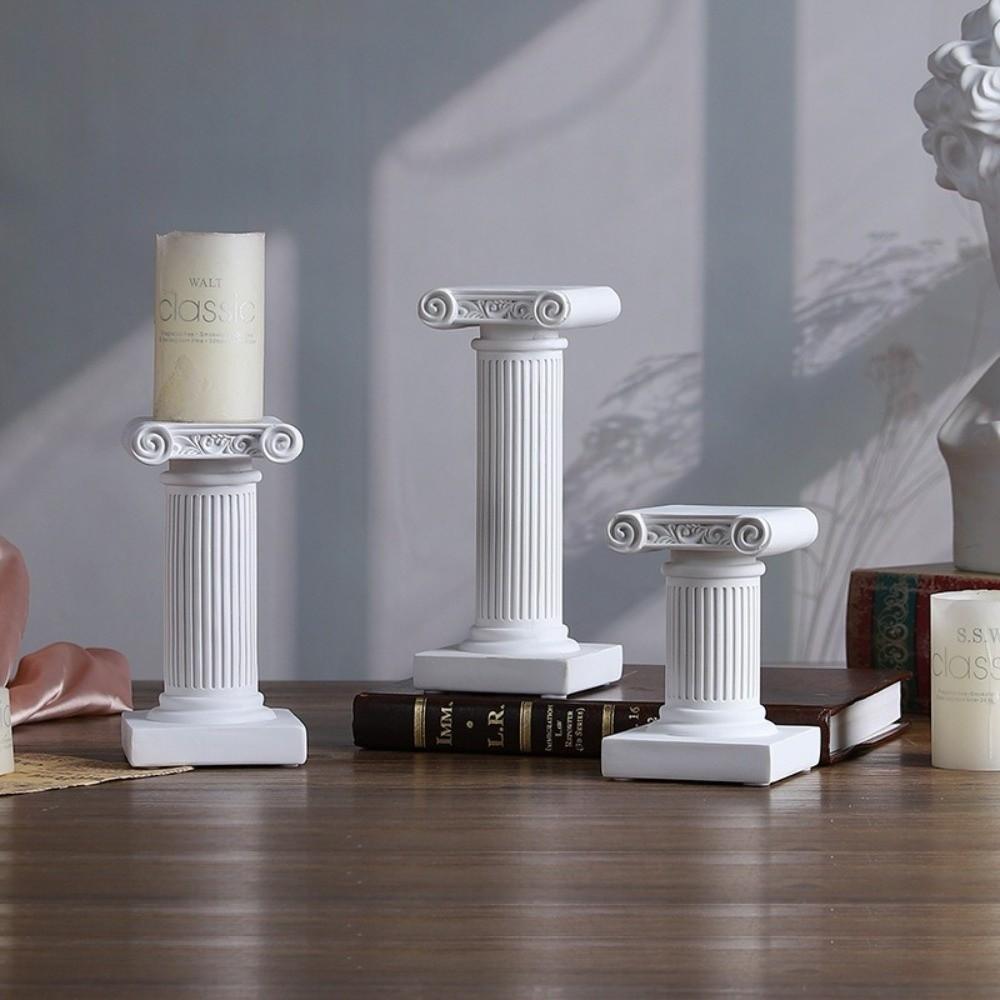 Home Decor Roman Pillar Decor Resin Pedestal Stand Figurine Classic Roman Column Ornament Home