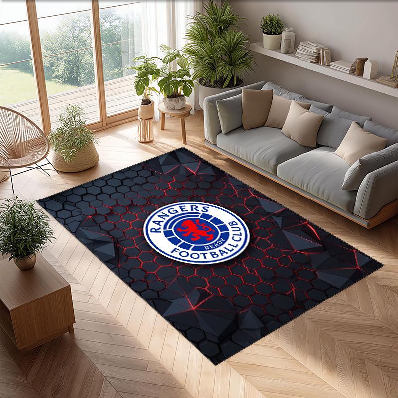 Rangers FC Футбол Футболный Узор Мягкий Ковер для Зоны Нескользящий Ковер для Пола в Помещении Спортивный Декоративный Коврик для Спальни