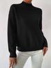Women's Solid Color Loose Knit Sweater - Half-High Neck, Long Sleeve, Autumn/Winter Fashion.