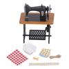 Dollhouse Sewing Machine Model Set Mini Tailor Treadle Ornament Vintage Doll House Furniture