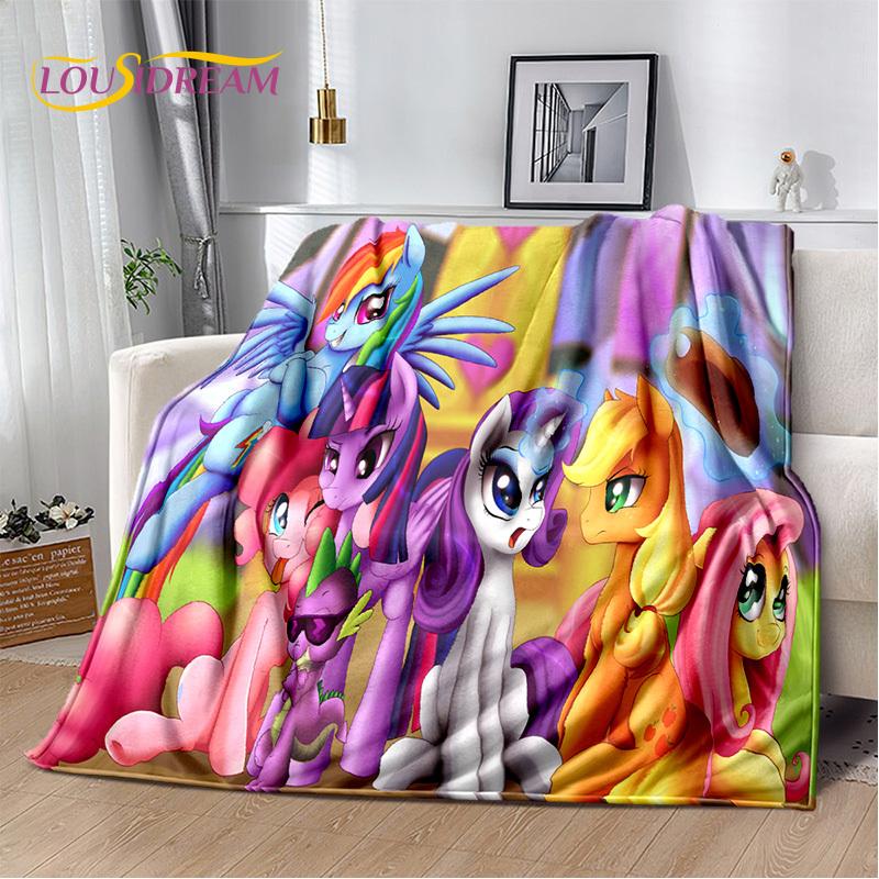 Милое 3D P-Pony мультяшное единороговое мягкое плюшевое одеяло, фланелевое одеяло, плед для гостиной, спальни, кровати, дивана, пикника, детский подарок