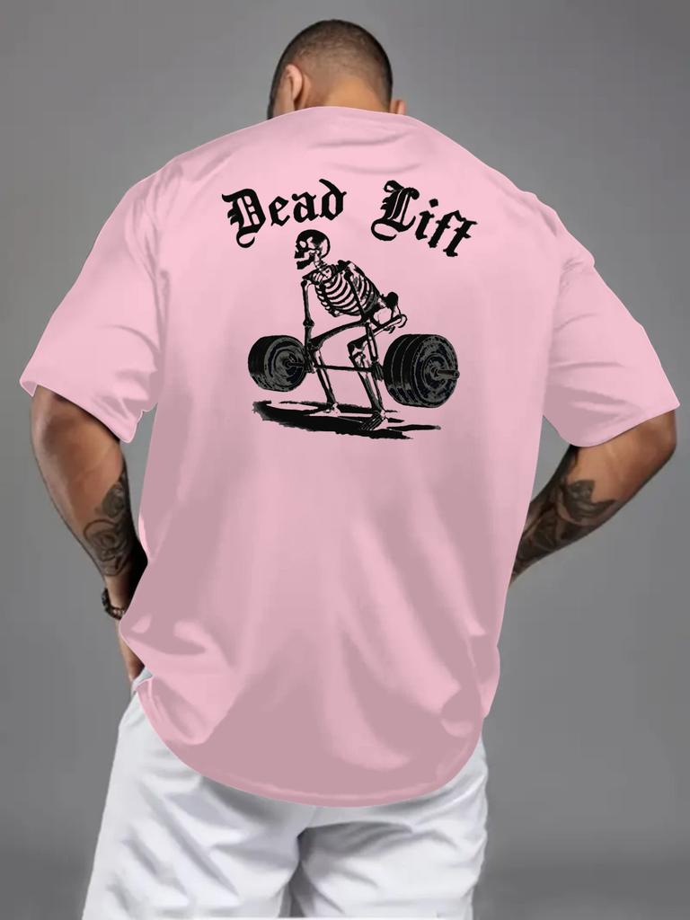 Модная летняя мужская футболка для тренировки мышц с принтом готическими буквами, микроэластичная, дышащая, с круглым вырезом, для улицы, в стиле кэжуал