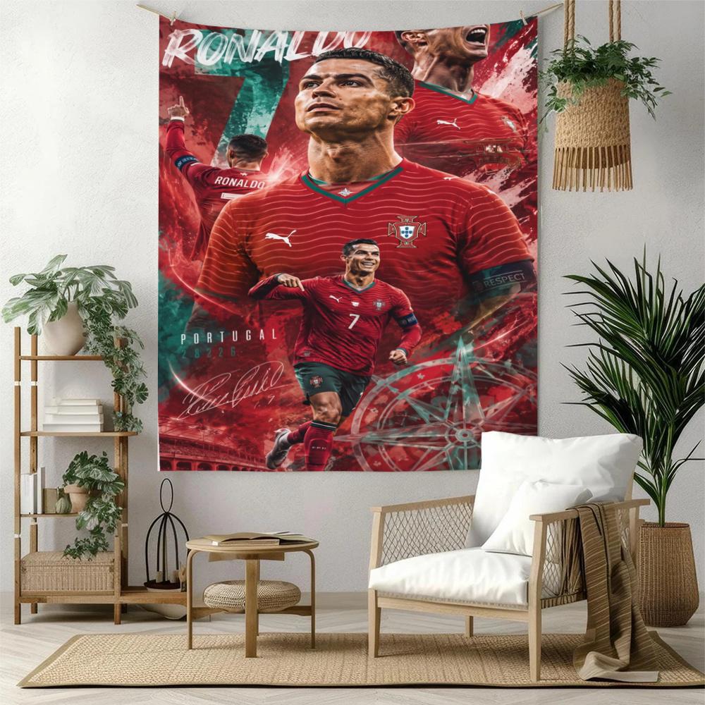 Cristiano Ronaldo Retro Tapestry Nordic Minimal Suitable For Studio Wall Bedroom Reading Corner All Season Exotic Pattern