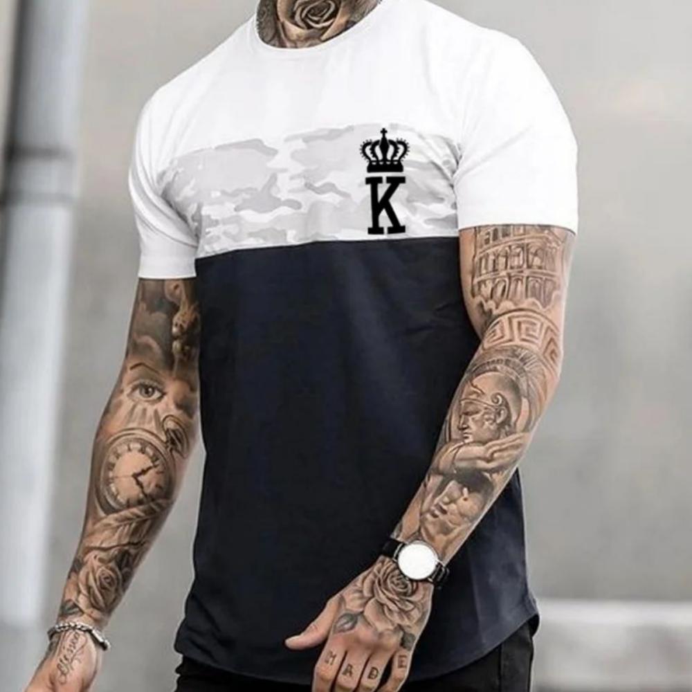 Повседневная мужская футболка с 3D-принтом и полосками, летние футболки с коротким рукавом