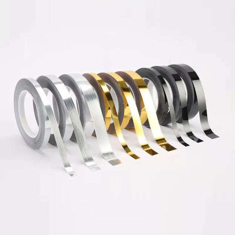50 м/рулон черный золотой серебряный напольный кант водонепроницаемый шов настенные наклейки зазоры стены потолок украшение дома самоклеящаяся лента для плитки