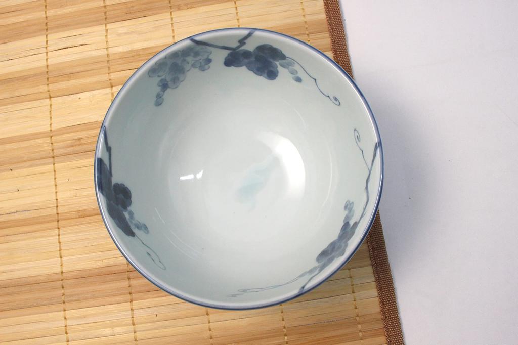 Castle Enterprise Kyoto Obanzaiyasan Series Indigo-Dyed Grape Lightweight Bowls (Large) - Set of 6, Size: 15.8cm Diameter x 8.3cm Thick