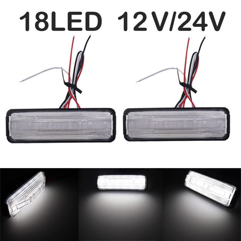 2 шт., 24 В, 12 В, автомобильный указатель поворота, задний предупреждающий задний фонарь, 18 светодиодных индикаторов для грузовика, прицепа, боковые габаритные индикаторы