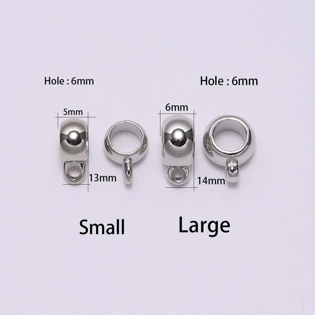 50pcs/lot 8mm 10mm CCB Pendant Clasp Bail Clip Big Hole Charm Beads Connectors For Jewelry Making DIY Pendants Clasp Supplie