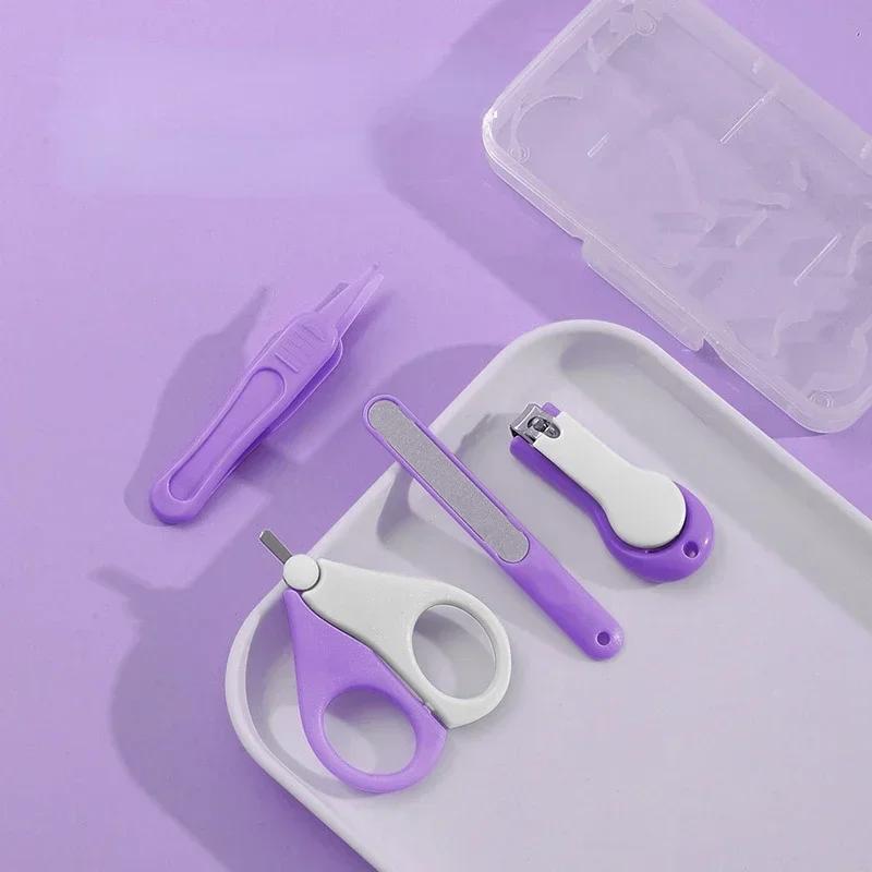 Набор для ухода за ногтями новорожденных, детский маникюрный набор, безопасные ножницы, набор из 4 предметов, набор для ухода за детьми, медицинские наборы, инструменты для ухода за младенцами