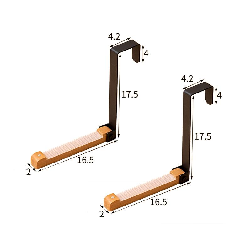 2 шт., складной крючок для задней двери для дома, аксессуары для кухни и ванной комнаты, переносной деревянный крючок, органайзер для хранения сумок и одежды