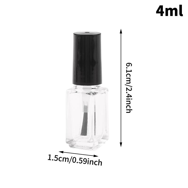 Пустая прозрачная стеклянная бутылка для ногтей с гель-лаком для жидкого искусства, многоразовый контейнер