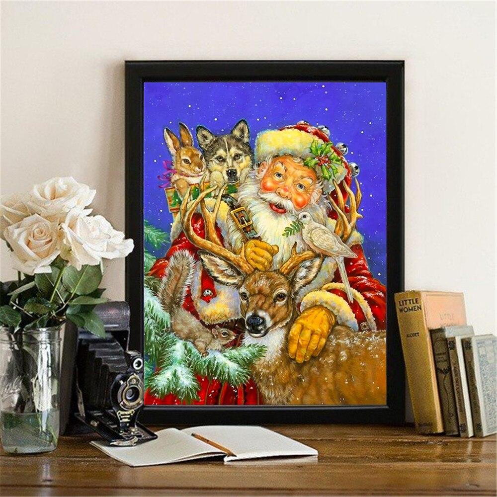 Алмазная вышивка 5D Санта-Клаус Алмазная картина Олень Комплект мозаики Распродажа Мультфильм Рождественские украшения для дома