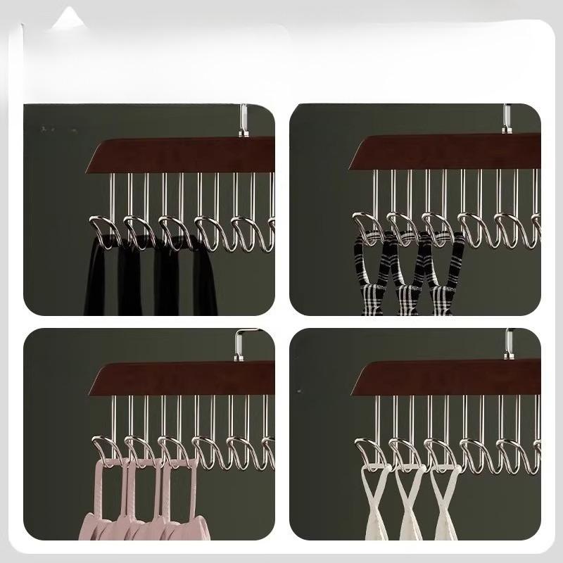 Вешалка из массива дерева, Вешалка с 8 крючками, Вешалка для нижнего белья, Чудо хранения, Подвешивание одежды, Стойка для хранения одежды, Специальная вешалка