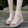 Women's Casual Wedges Platform Sandals  Summer New Designer Braided Buckle Strap Shoes for Women Slippers Sandalias De Mujer