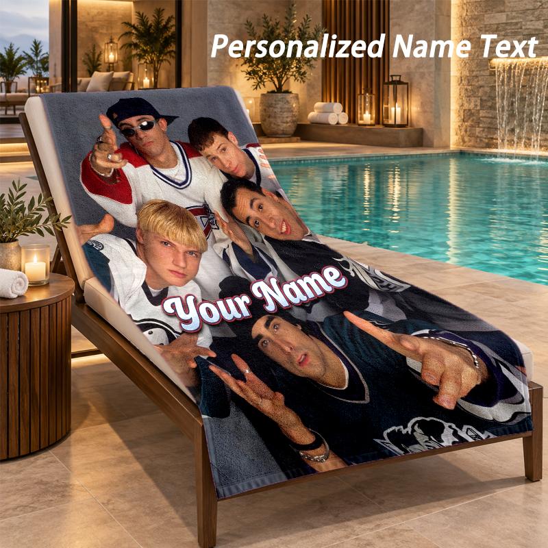 Custom Text Backstreet Boys Print Beach Towel Large Towel For Home Bathroom Beach
