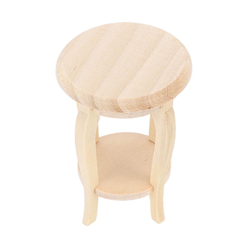1:12 Dollhouse Miniature Bonsai Stool Wooden Unfinished Perfect Detailed Dollhouse Stool Chair