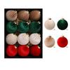 For Bestseller 8cm/15pcs Plastic Velvet-Covered Christmas Baubles Hanging Decorations
